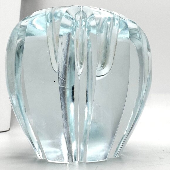 Orrefors Heavy Fluted Crystal Tapered Candle Holders Vtg Sweden Signed - Picture 5 of 6